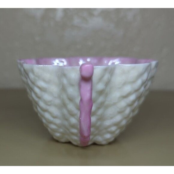 Antique Belleek 2nd Black Mark Pine Cone Tea Cup ONLY RARE Pink Porcelain - Picture 2 of 13